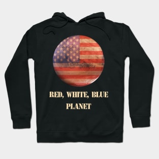 Red planet Mars American Flag Hoodie